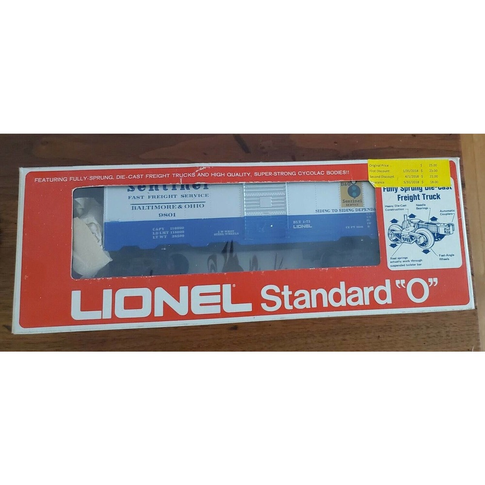 Lionel B&O Boxcar 9801 in the Box Standard O